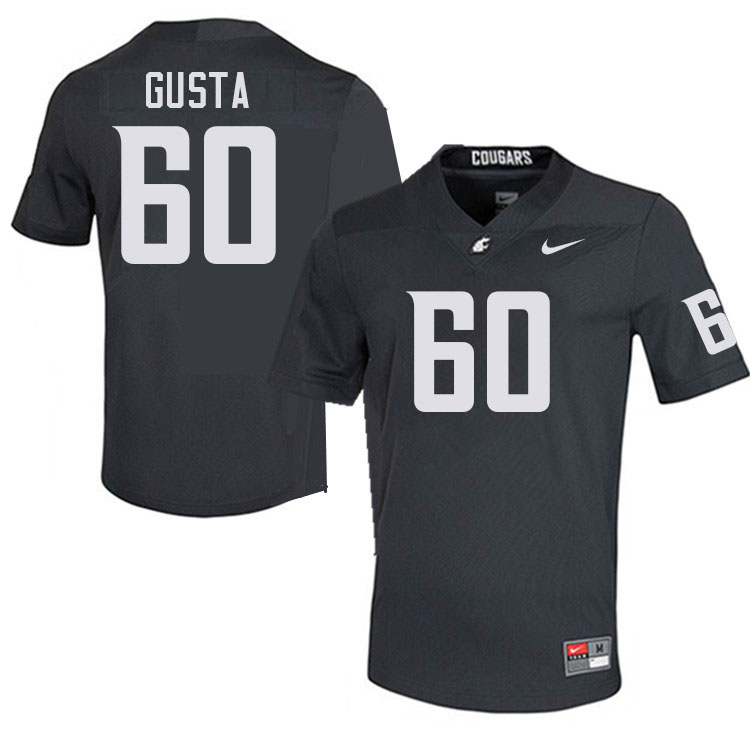 Men #60 David Gusta Washington State Cougars College Football Jerseys Stitched-Charcoal